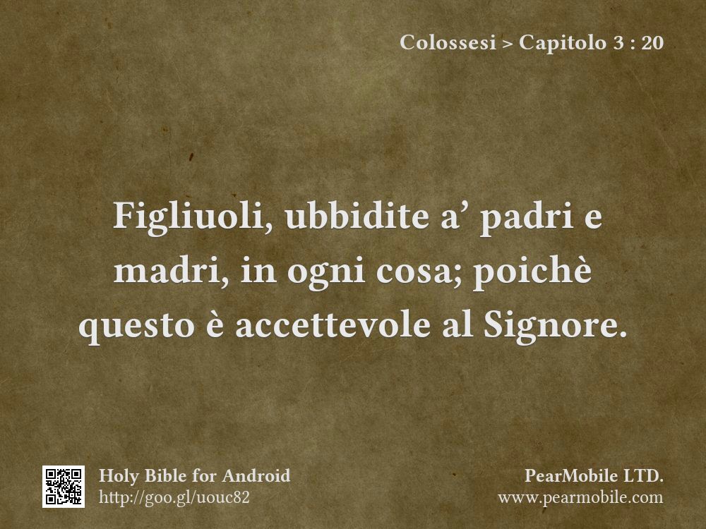 Colossesi, Capitolo 3:20